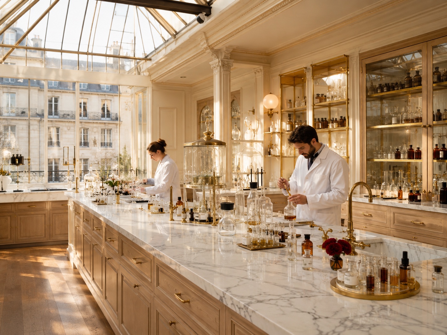 Laboratoire de recherche parisien — chercheurs au travail